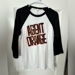 Rare Agent Orange Autographed Band T-Shirt Medium 2018 Perry TX Signed Raglan
